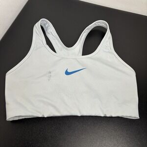 Nike Dri-Fit Swoosh Women's Sports Bra‎ Medium Support White Racerback Size Med